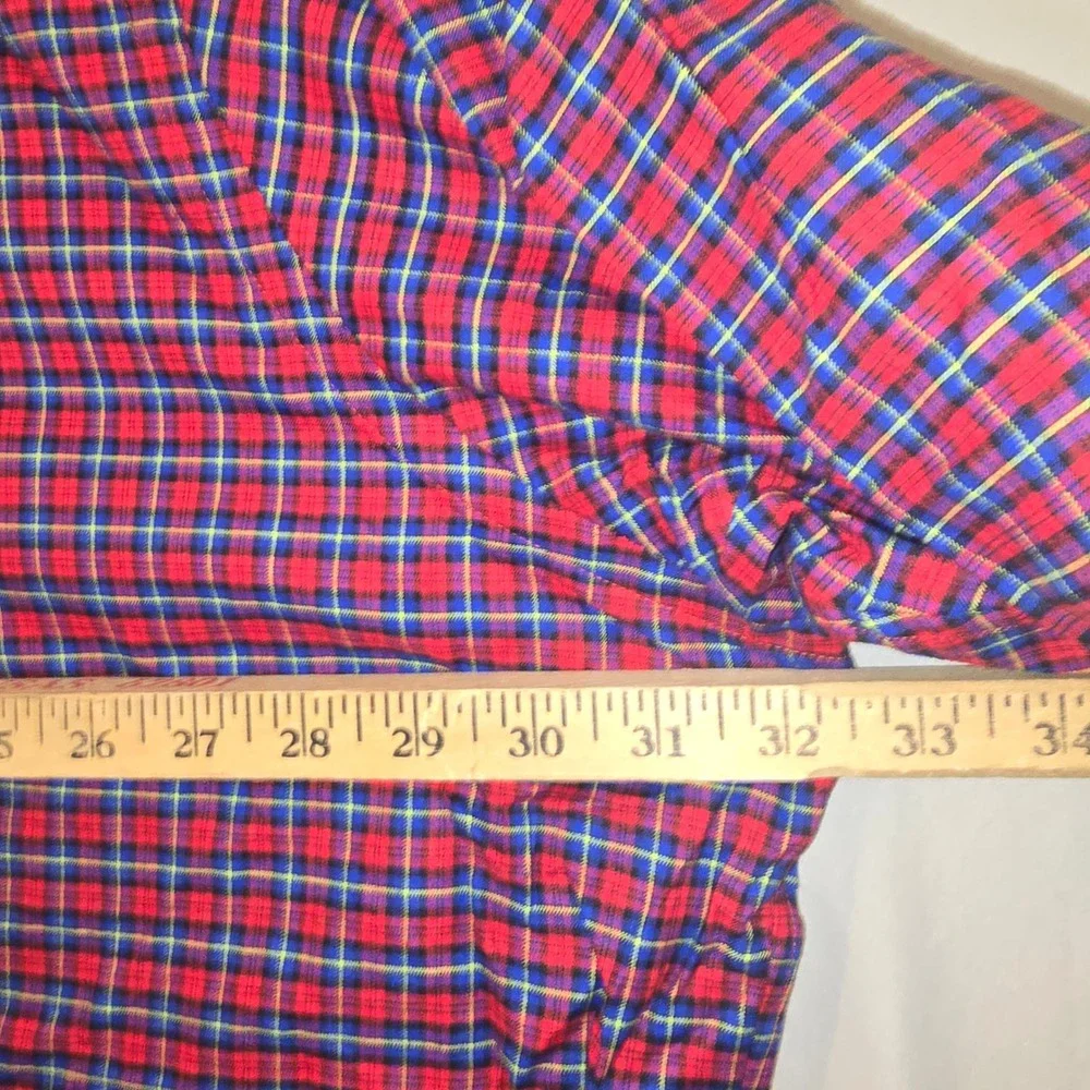Ralph Lauren Button Down Shirt 3XLT Men Red Blue Plaid Long Sleeve Tall
